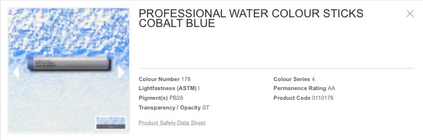 Venta pintura online: Barra acuarela azul cobalto S.4